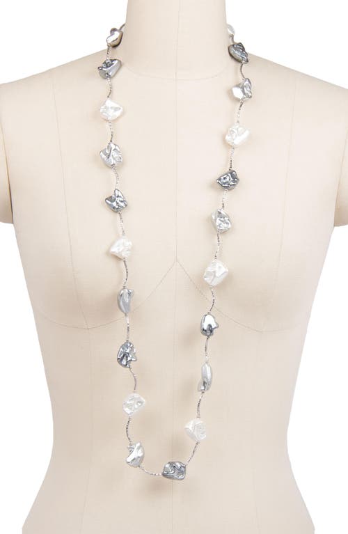 Saachi Rhodium Pearl Necklace In Ivory