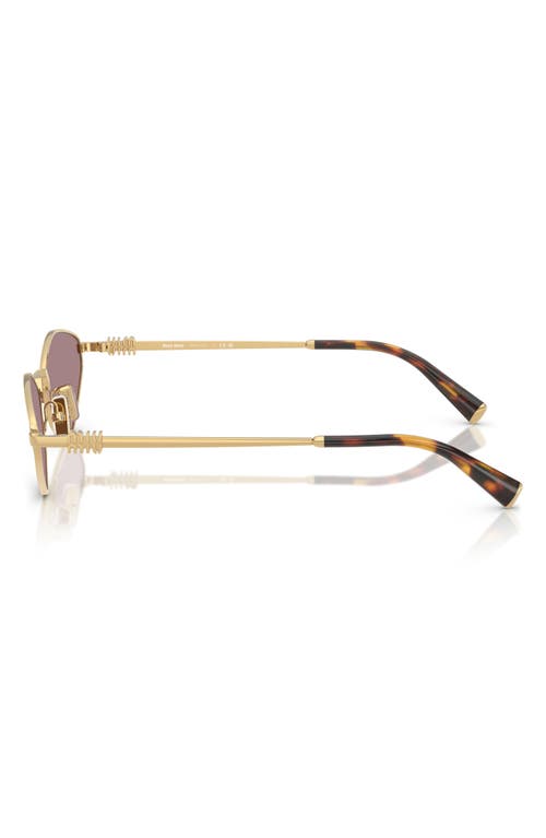 Miu Miu Metal Geometric Oval Sunglasses In Lite Brown