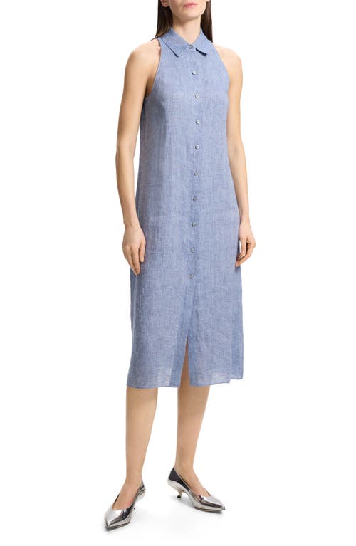 Theory Sleeveless Button-Up Midi Shirtdress Chambray at Nordstrom,