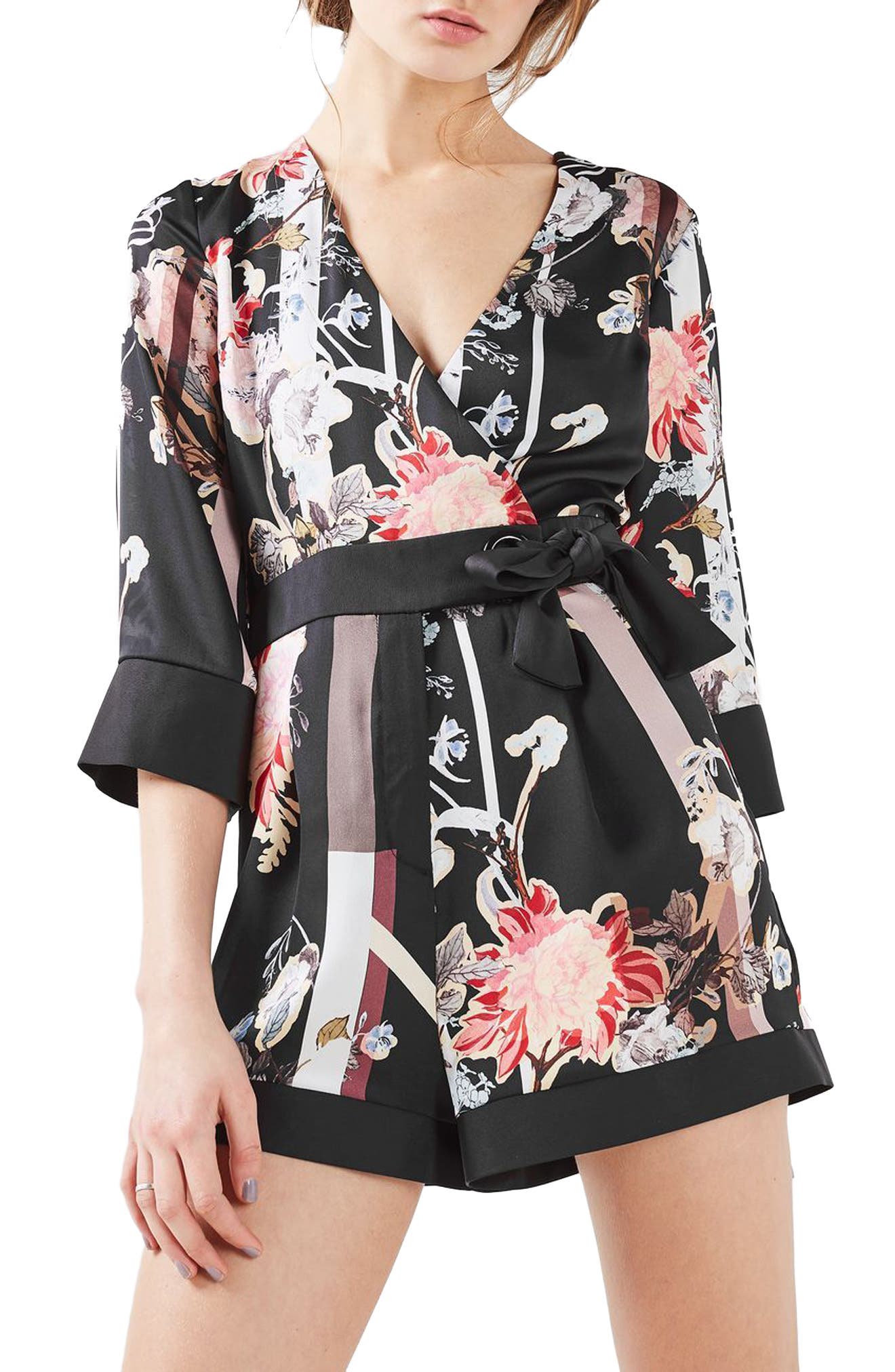 Tokyo Floral Wrap Romper Nordstrom