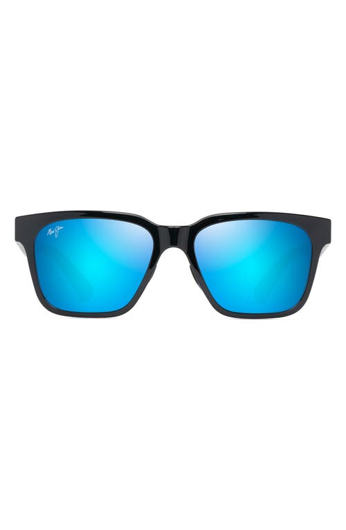 Maui Jim Punkikai 56mm Polarizedplus2® Square Sunglasses In Shiny Black
