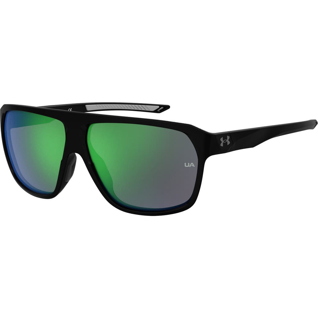 Under Armour Dominate 62mm Oversize Rectangular Sunglasses In Green