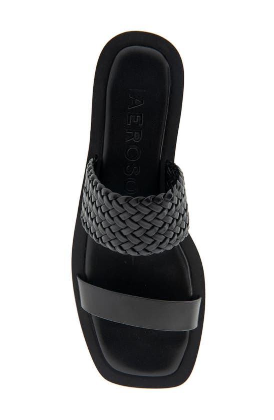 Shop Aerosoles St. Luke's Slide Sandal In Black Leather