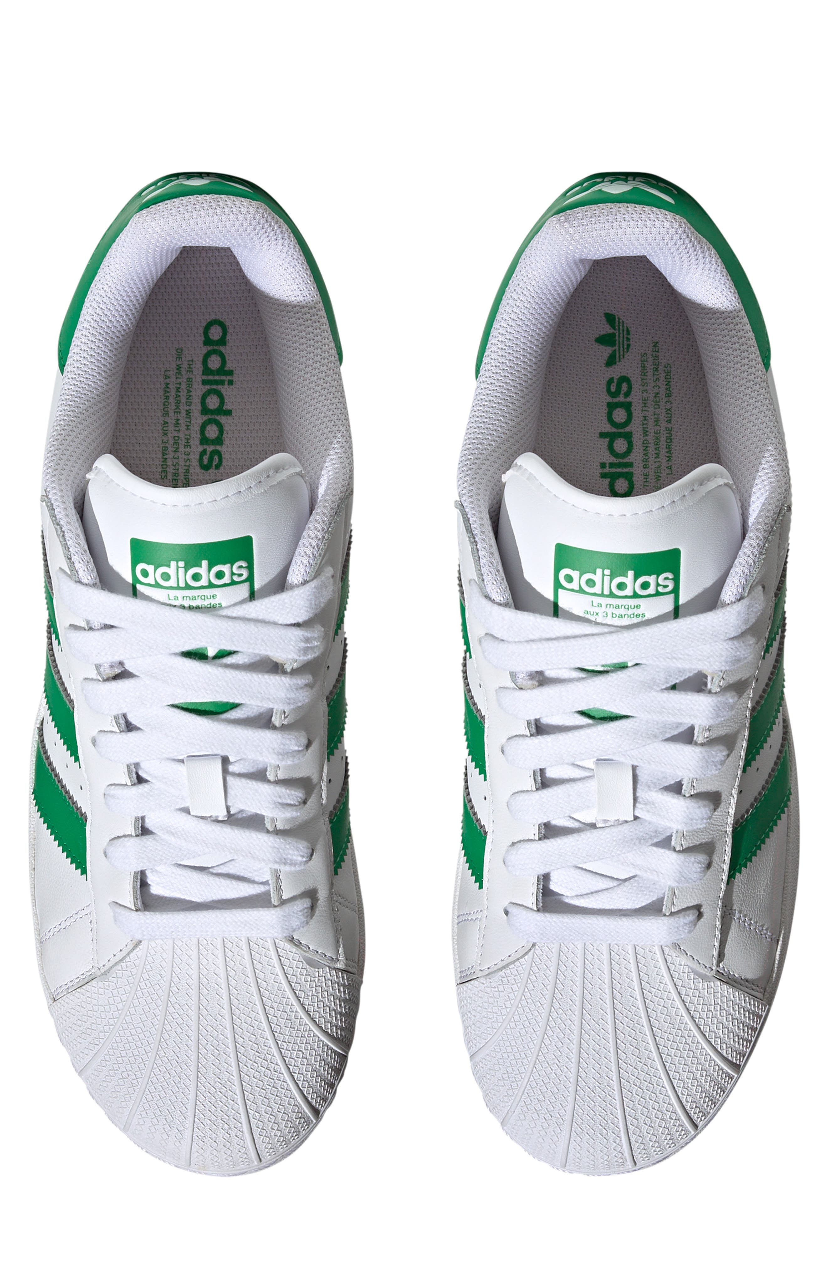 adidas Superstar XLG Sneaker in Ftwr White/Green/Ftwr White | Smart Closet