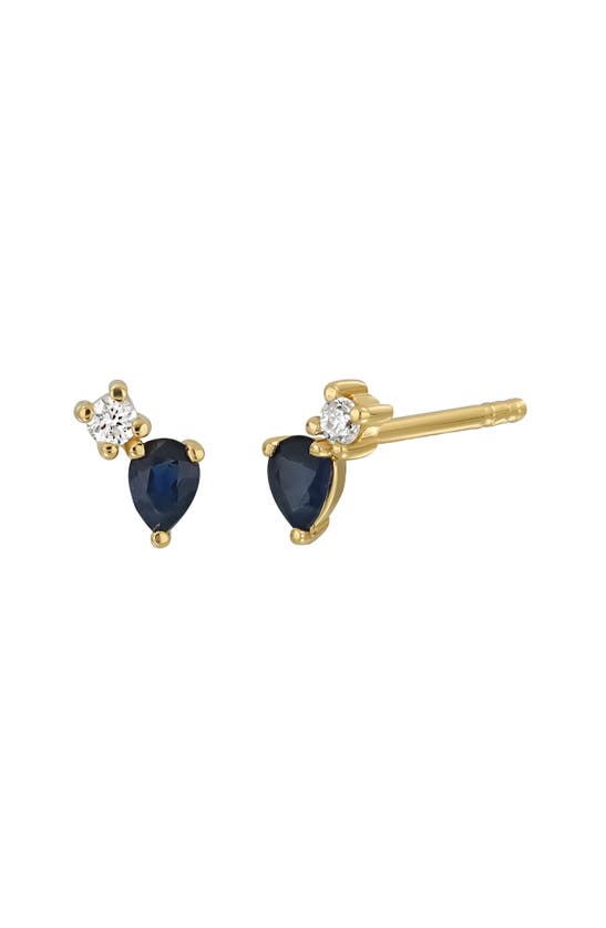 Bony Levy 18k Gold El Mar Diamond & Gemstone Stud Earrings In 18kyg - Diamond Sapphire