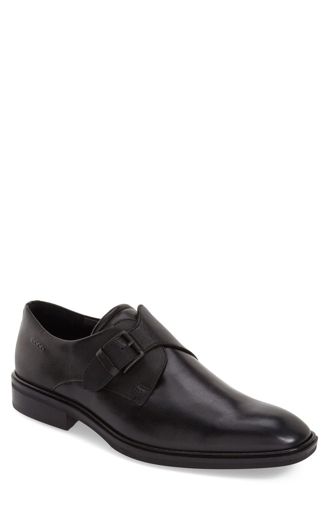ecco monk strap shoes