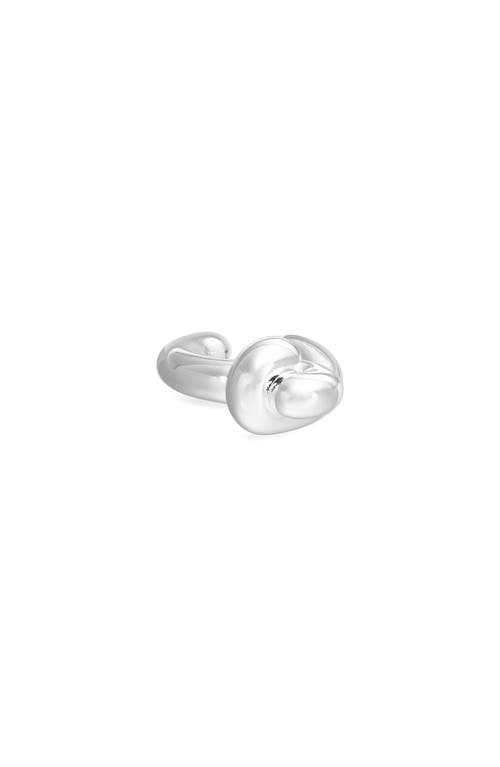 Maeve Knotted Single Ear Cuff in High Polish Silver