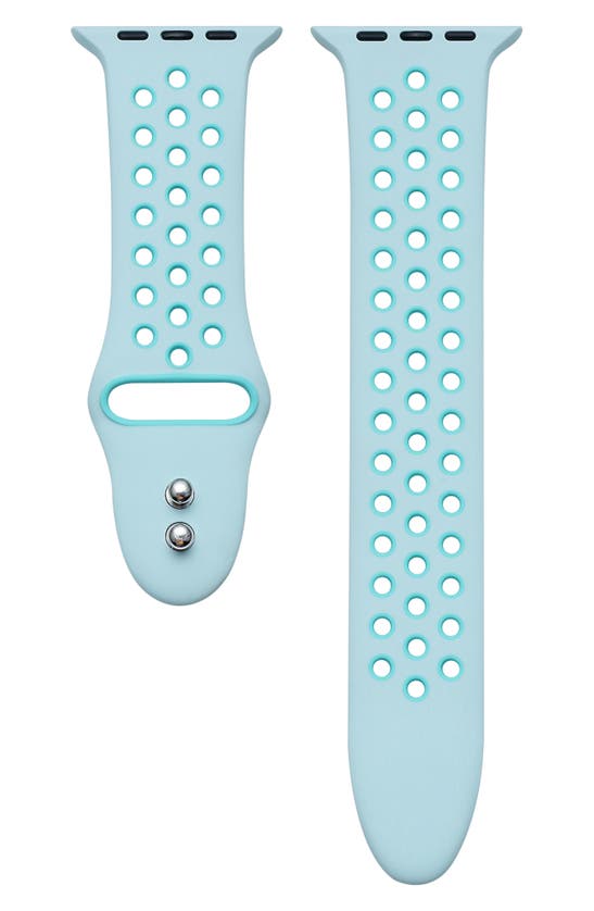The Posh Tech Skytraveller Silicone 22mm Apple Watch® Watchband In Turquoise/ Mint
