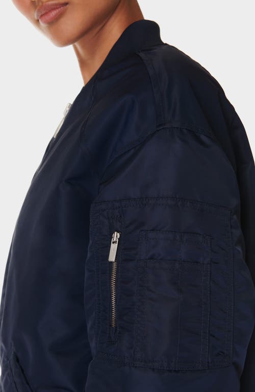 Shop Sweaty Betty Cityscape Longline Bomber Jacket In Navy Blue