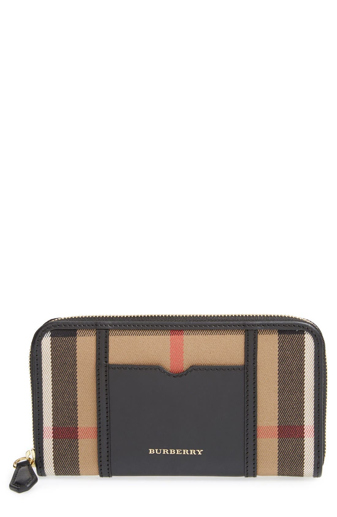 Burberry 'Ziggy Large' Check Print Zip Wallet Nordstrom