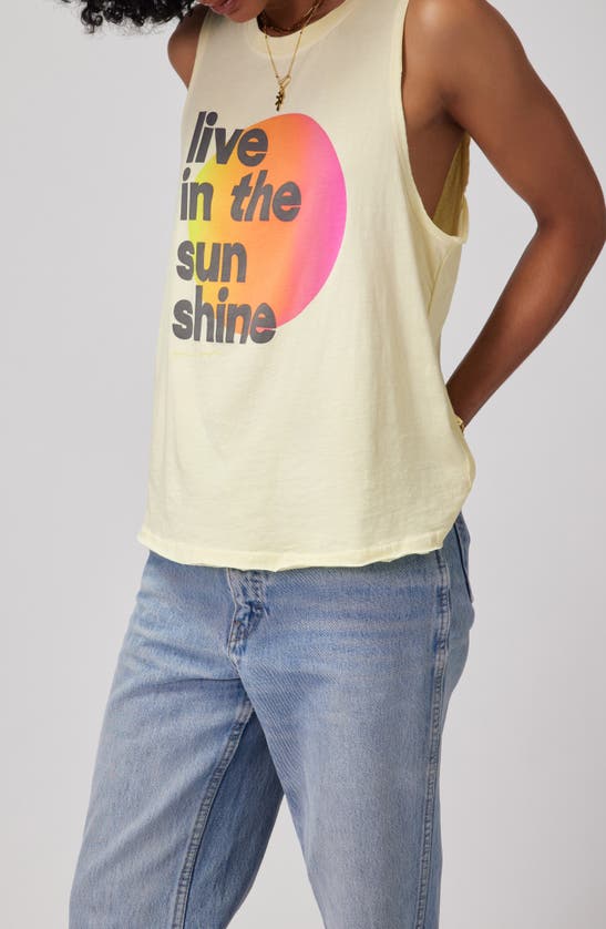 Shop Spiritual Gangster Sunshine Jade Cotton & Modal Muscle Tank In Sunlight