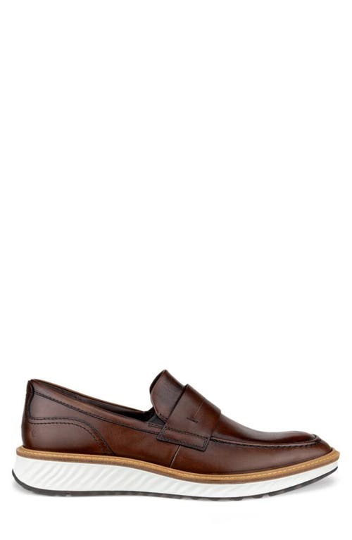 Shop Ecco St.1 Hybrid Penny Loafer In Cocoa Brown