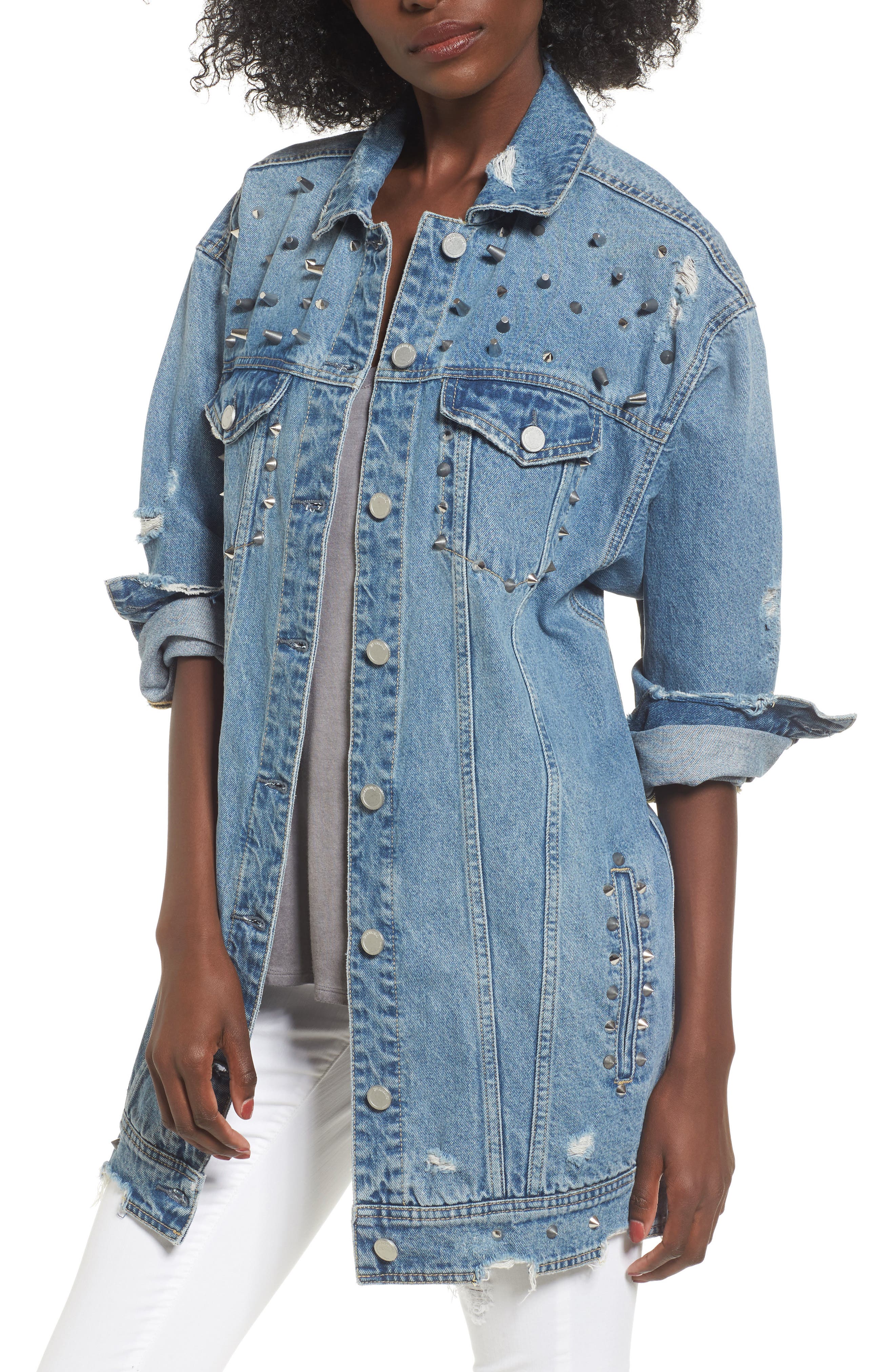 blank nyc studded denim jacket