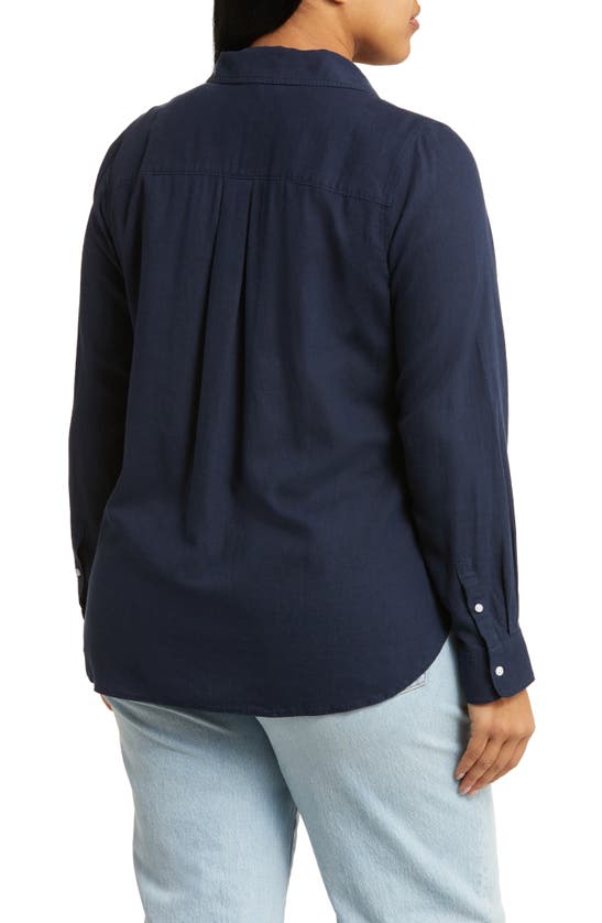 CASLON CASLON(R) LONG SLEEVE LINEN BLEND BUTTON-UP SHIRT