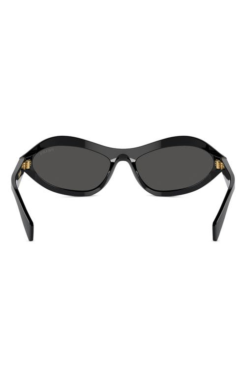 Prada 63mm Oversize Oval Sunglasses In Dark Grey