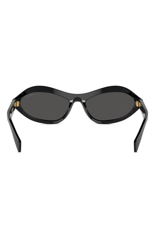 Shop Prada 63mm Oversize Oval Sunglasses In Dark Grey