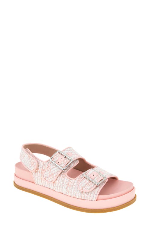 Beena Platform Sandal in Pink-White Boucle