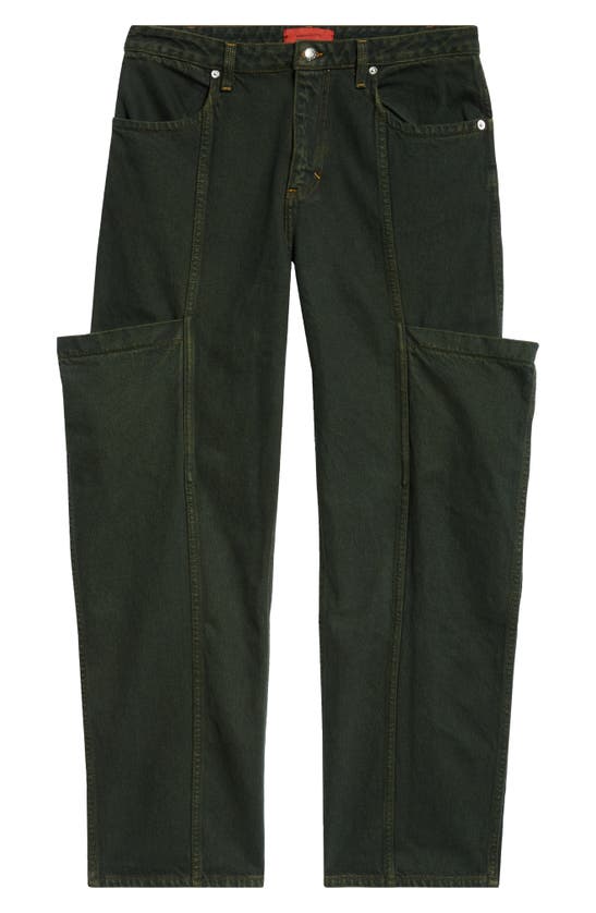 Shop Eckhaus Latta Straight Leg Pocket Jeans In Pine