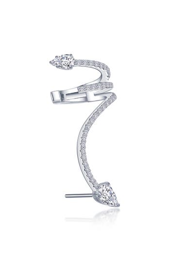 Lafonn Geometric Simulated Diamond Ear Cuffs In White