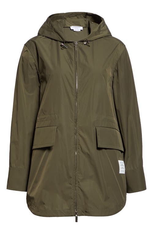 Shop Thom Browne Shirttail Hem Hooded Parka In Dark Green