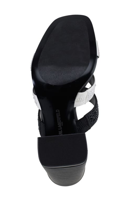 Shop Karl Lagerfeld Rickie Rhinestone Slide Sandal In Black/white