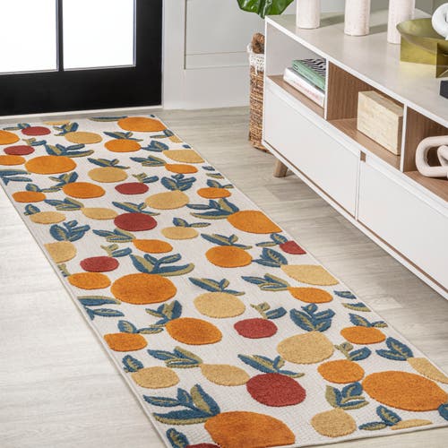 Jonathan Y Limone Bold Lemon High-low Indoor/outdoor Area Rug In Orange/beige/cream