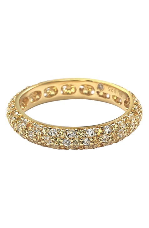 Sterling Silver Pave CZ Eternity Band Ring