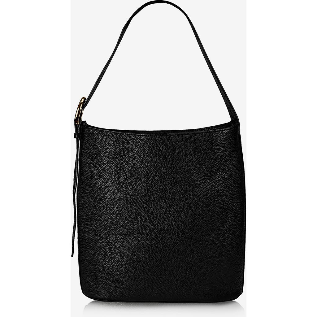 Gigi New York Avery Leather Bucket Bag In Black