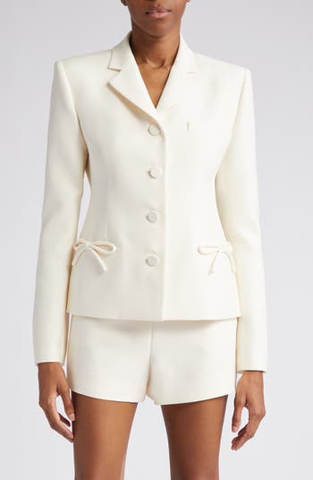 Bow Detail Crepe Couture Jacket