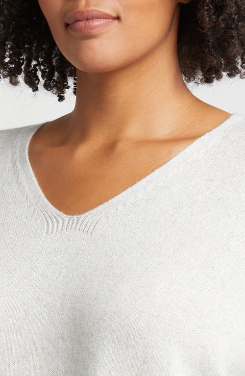 Shop Eileen Fisher V-neck Organic Cotton & Recycled Cashmere Blend Sweater In Sea Salt