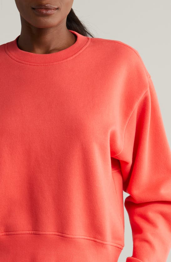 Shop Zella Cloud Fleece Sweatshirt In Red Cayenne