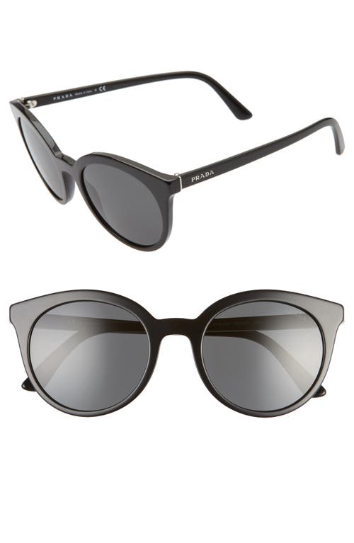 Prada 53mm Round Cat Eye Sunglasses In Gray