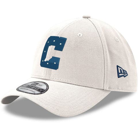 Men's Indianapolis Colts New Era Cream/Royal 2022 Sideline 39THIRTY Flex Hat S/M