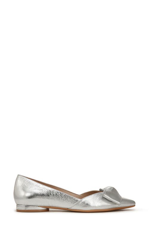 Naturalizer Havana-bow Womens Bow Leather Flat Shoes In Silver