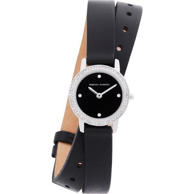 Rebecca Minkoff Major Double Wrap Leather Strap Watch, 22Mm