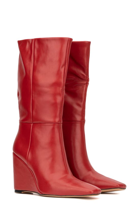 Torgeis Milan Wedge Heel Boot In Red