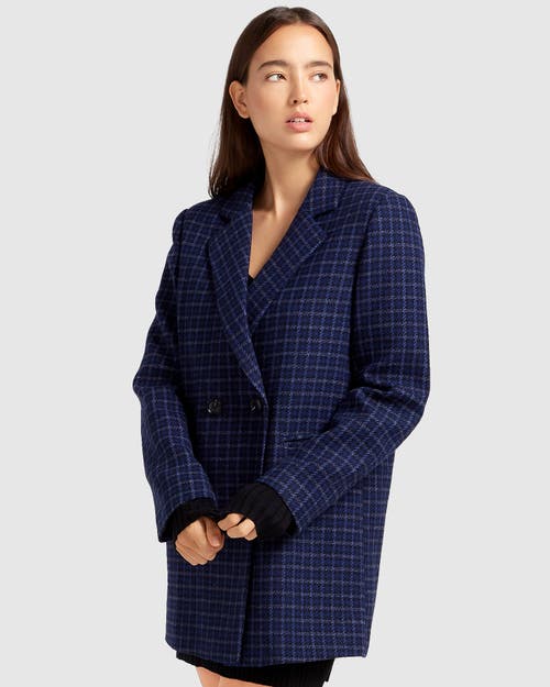 Shop Belle & Bloom Cambridge Oversized Wool Blazer In Blue