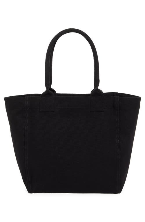 Shop Isabel Marant Small Yenky Embroidered Logo Tote In Black