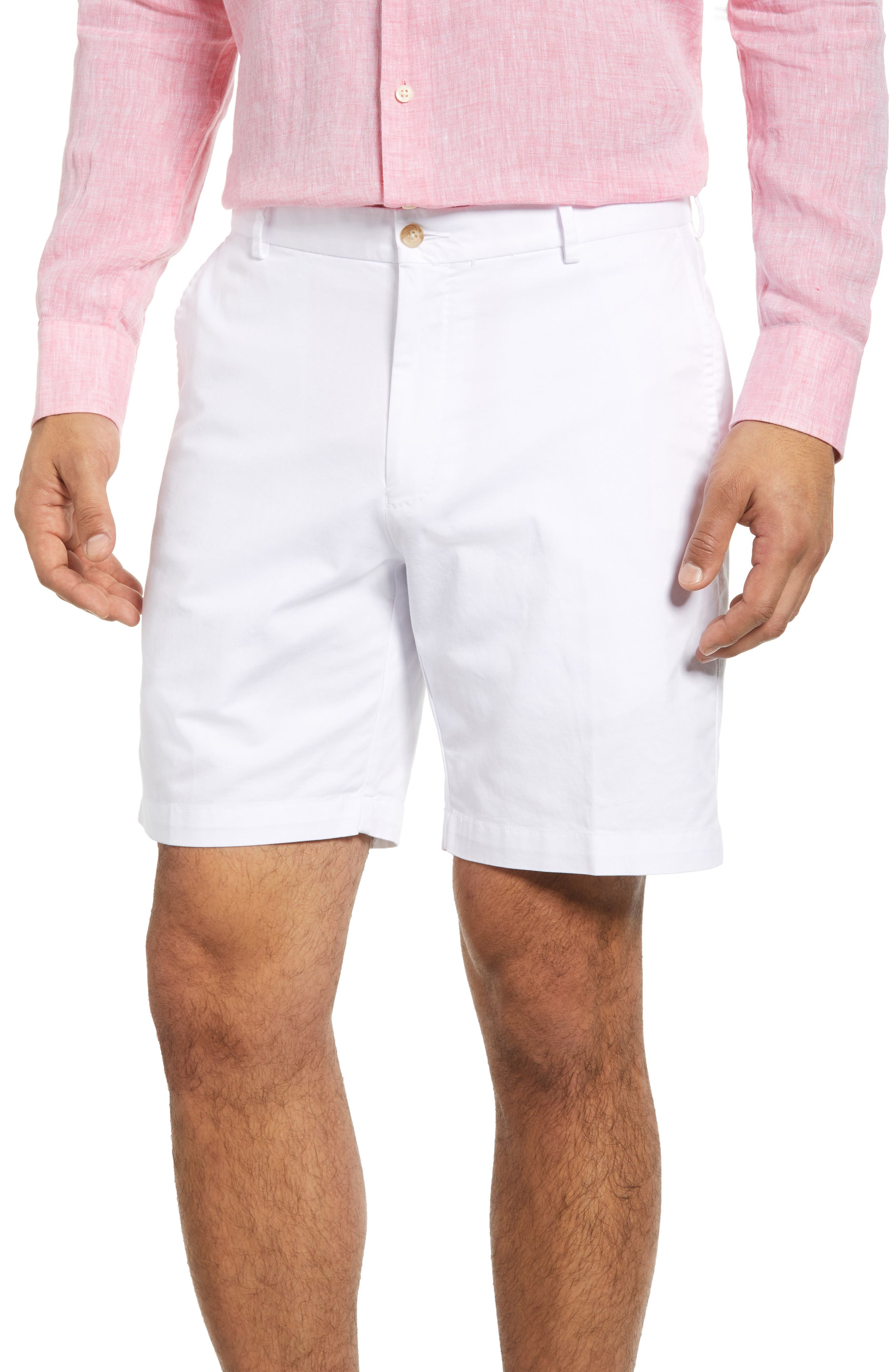 Peter Millar Soft Touch Twill Shorts In White