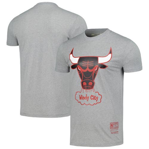 Unisex Mitchell & Ness Gray Chicago Bulls Hardwood Classics MVP Throwback Logo T-Shirt