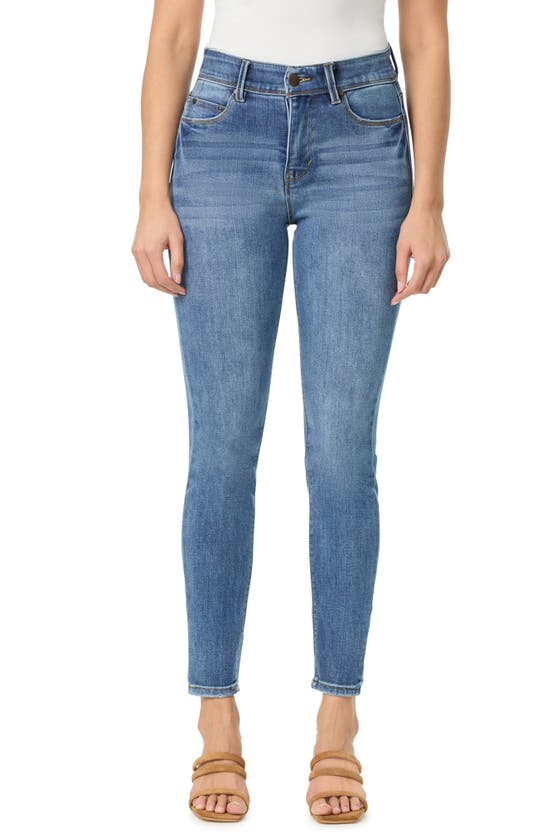 Curve Appeal Nicki High Waist Ankle Skinny Jeans In Blue