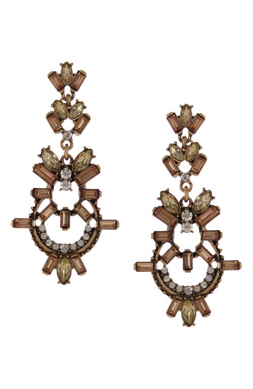 Olivia Welles Crystal Encrusted Drop Earrings In Gold/multi