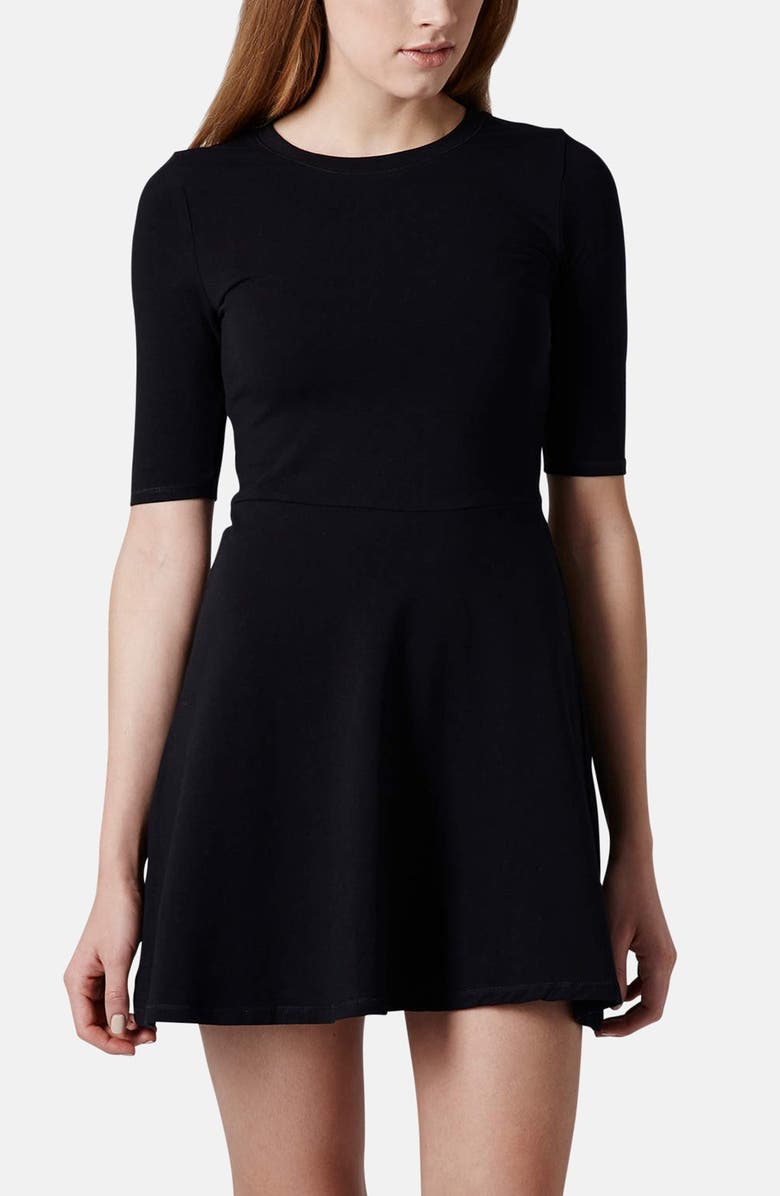 Topshop Elbow Sleeve Jersey Fit & Flare Dress | Nordstrom