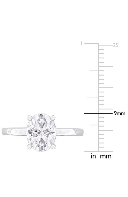 DELMAR DELMAR STERLING SILVER OVAL MOISSANITE SOLITAIRE RING 