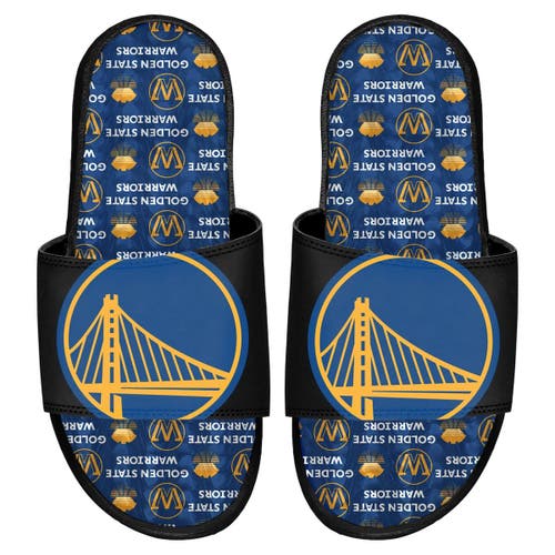 ISLIDE Golden State Warriors Team Pattern Gel Slide Sandals in Black