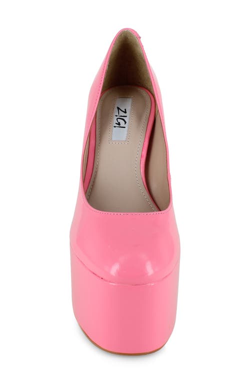 Zigi Giorgia Platform Pump In Pink Patent