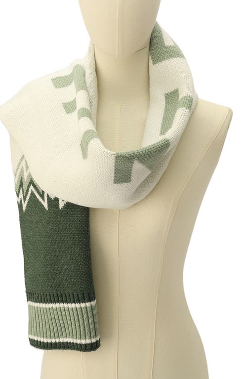 Shop Hunter Fair Isle Intarsia Scarf In Green Multi