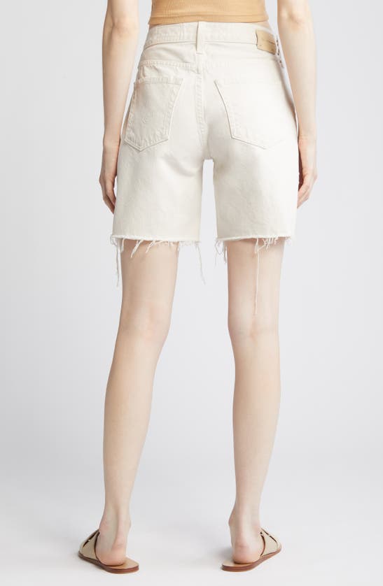 Shop Ag Ex-boyfriend High Waist Raw Hem Denim Shorts In 1 Year Opal Stone