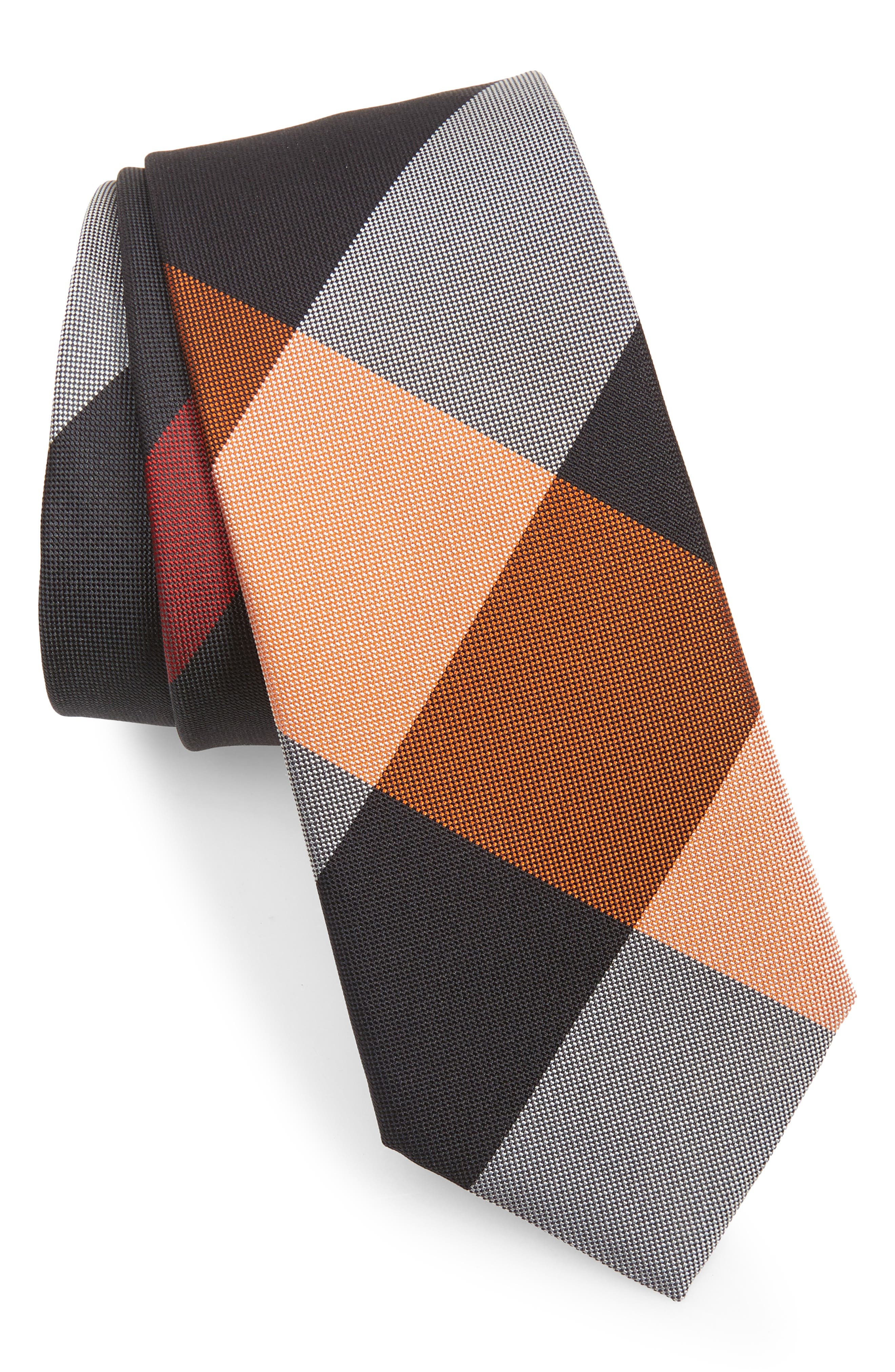 orange burberry tie