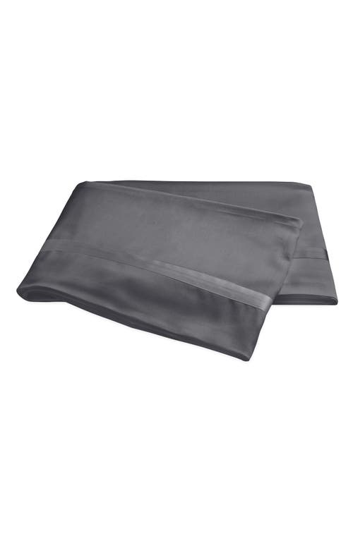 Matouk Nocturne 600 Thread Count Flat Sheet in Charcoal at Nordstrom, Size King